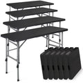10 Pieces Plastic Folding Card Table with Carrying Handle, Black Y57604