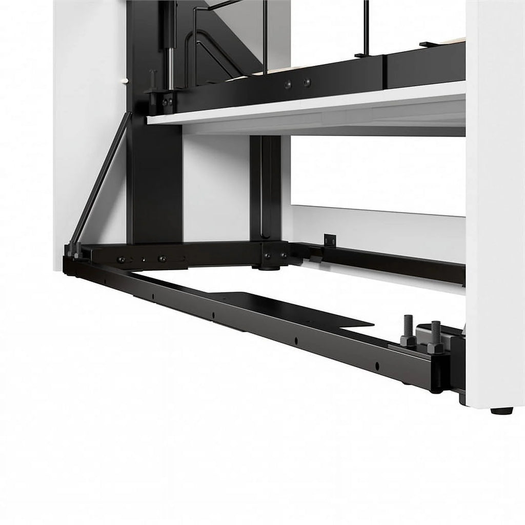 White Full Murphy Bed with Closet Storage Y2404