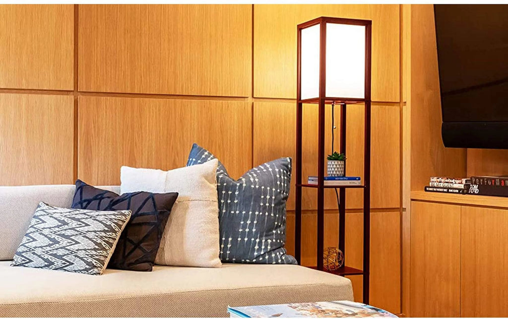Standing Tower Floor Lamp with Shelves N121747