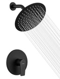 Black Shower Faucet Kit with Stainless Steel Showerhead, 8 Inches E692