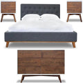 Queen Platform Bed 2 Nightstands 6-Drawer Dresser 4 Piece Set B3531