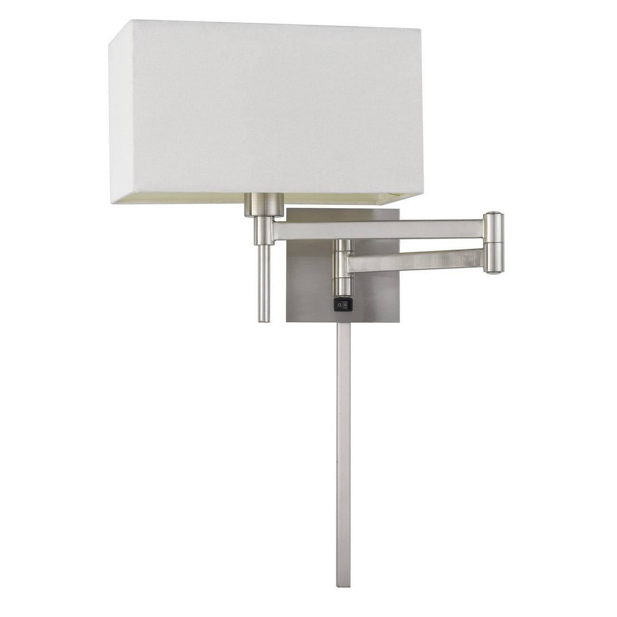 12x22 Wall Swing Arm Reading Lamp with Fabric Shade Brushed Steel C578054