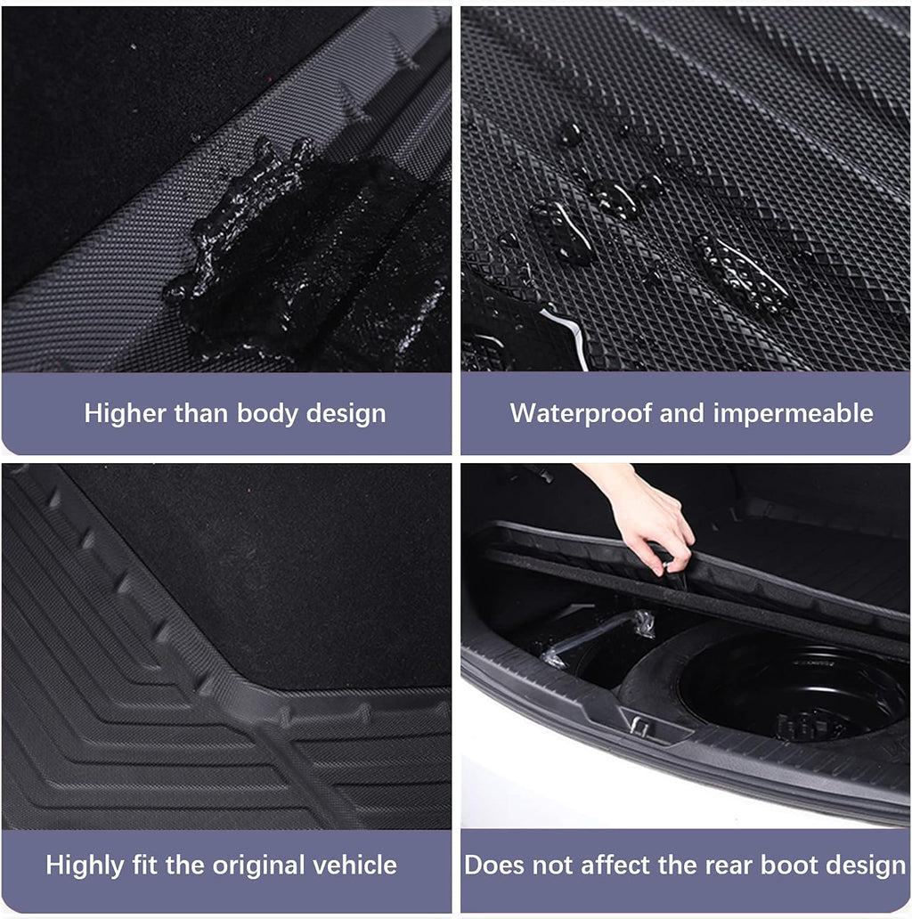Black TPO Waterproof Rear Cargo Tray Trunk Floor Mat E137