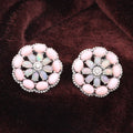 Natural Pink Opal Diamond Gemstone 925 Sterling Silver Earrings P1117