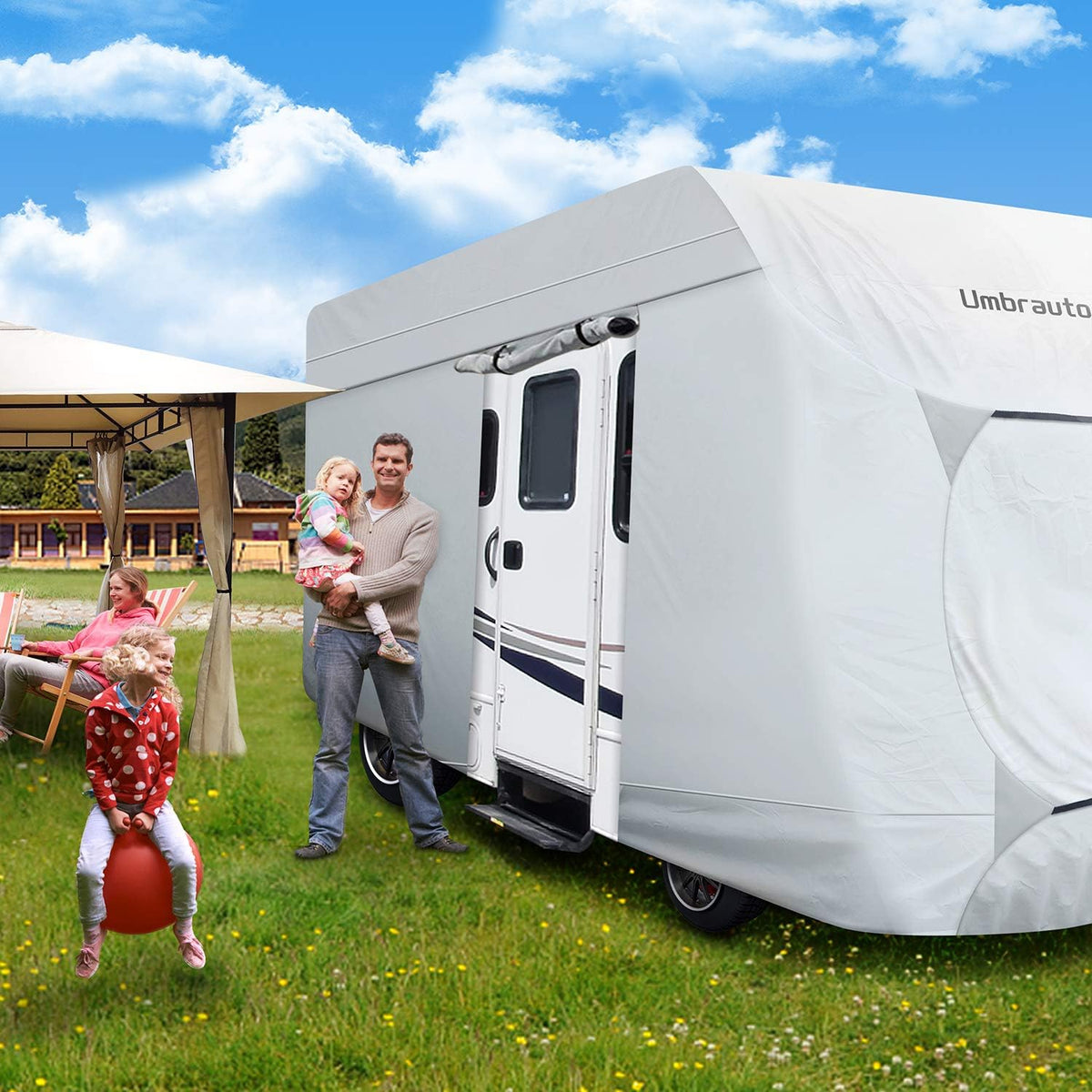 3 Layers Waterproof Ripstop RV Cover Fits 29Ft to 32Ft, Grey C960