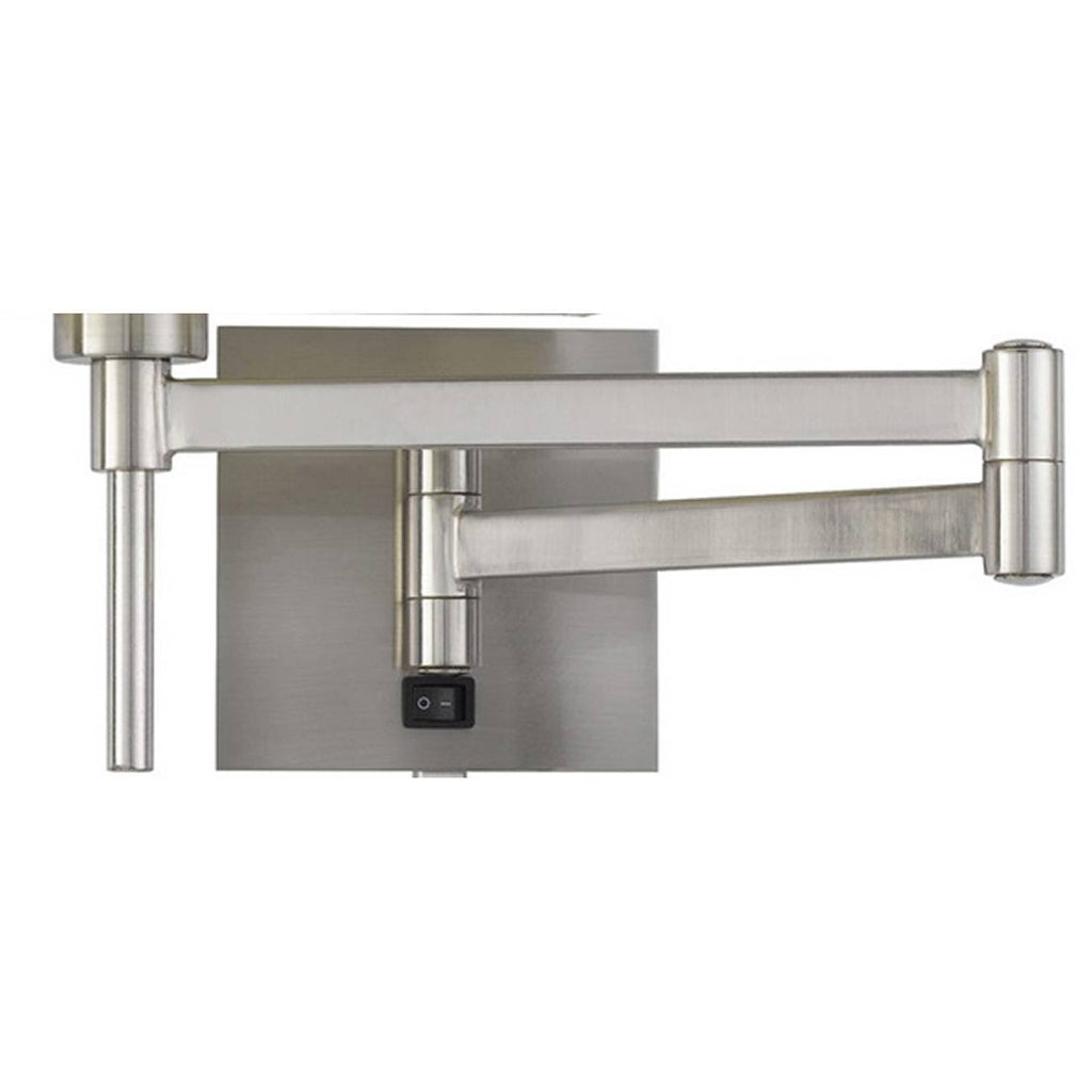 12x22 Wall Swing Arm Reading Lamp with Fabric Shade Brushed Steel C578054
