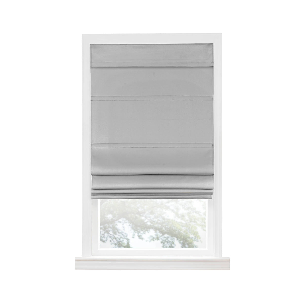 Grey Cordless Blackout Roman Window Shade U74791