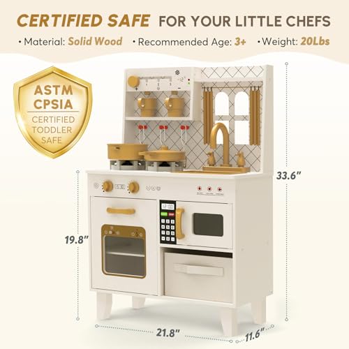 Wooden Play Kitchen with Lights & Sounds I385