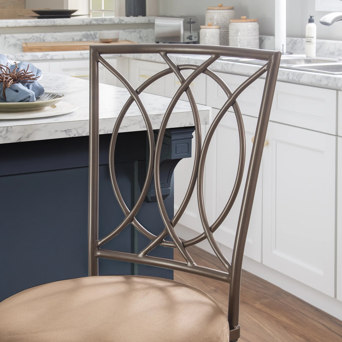 24.5" Metal Circle Back Swivel Counter Stool Q5252