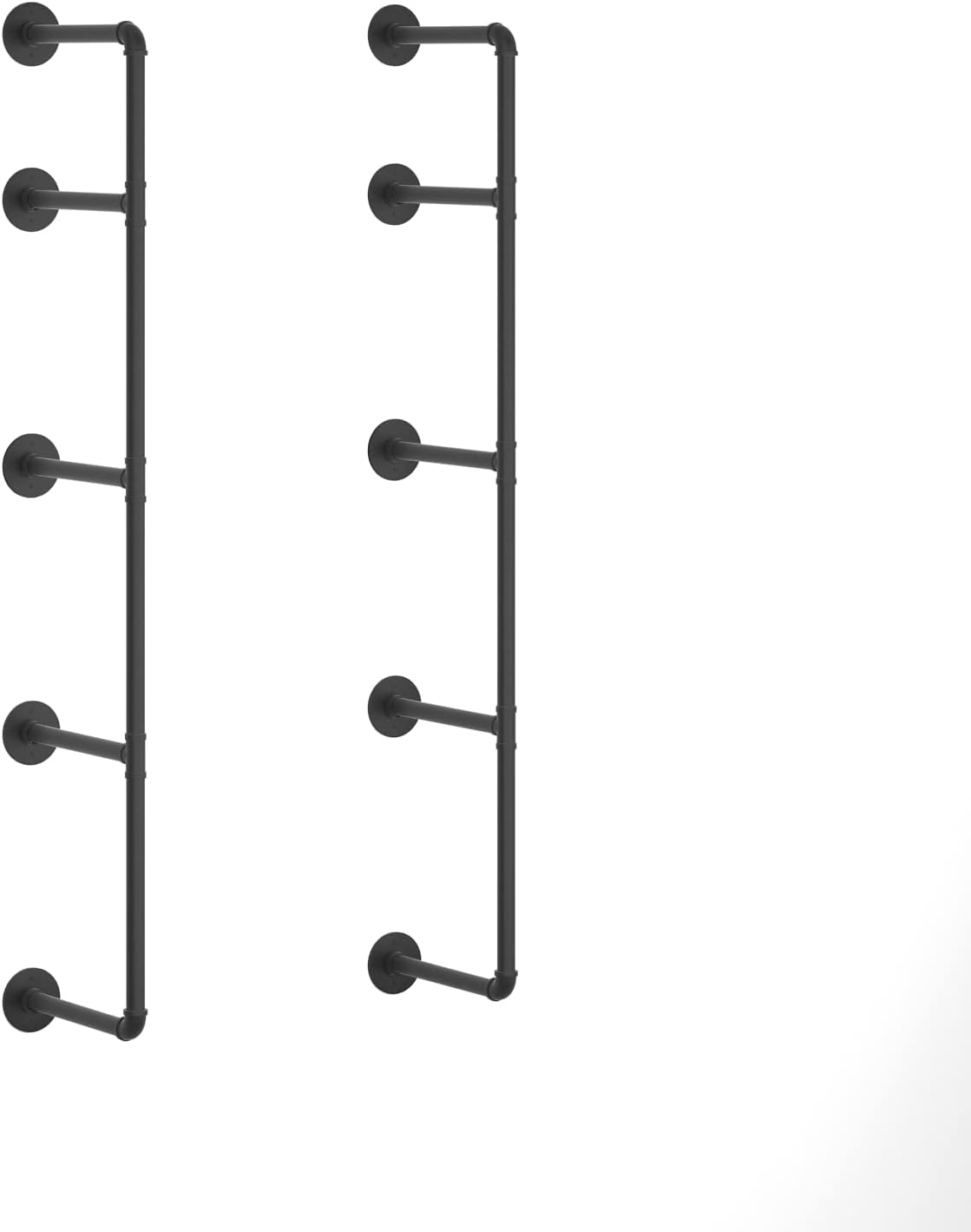 Industrial Wall Mount Iron Pipe Shelf Black 3 Tier X2 Q66763