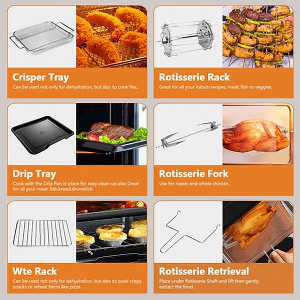 12QT 12-in-1 Air Fryer Convection Oven with Accessories R191749