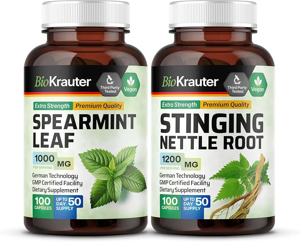 Spearmint 100 Capsules & Stinging Nettle 100 Capsules Z6265