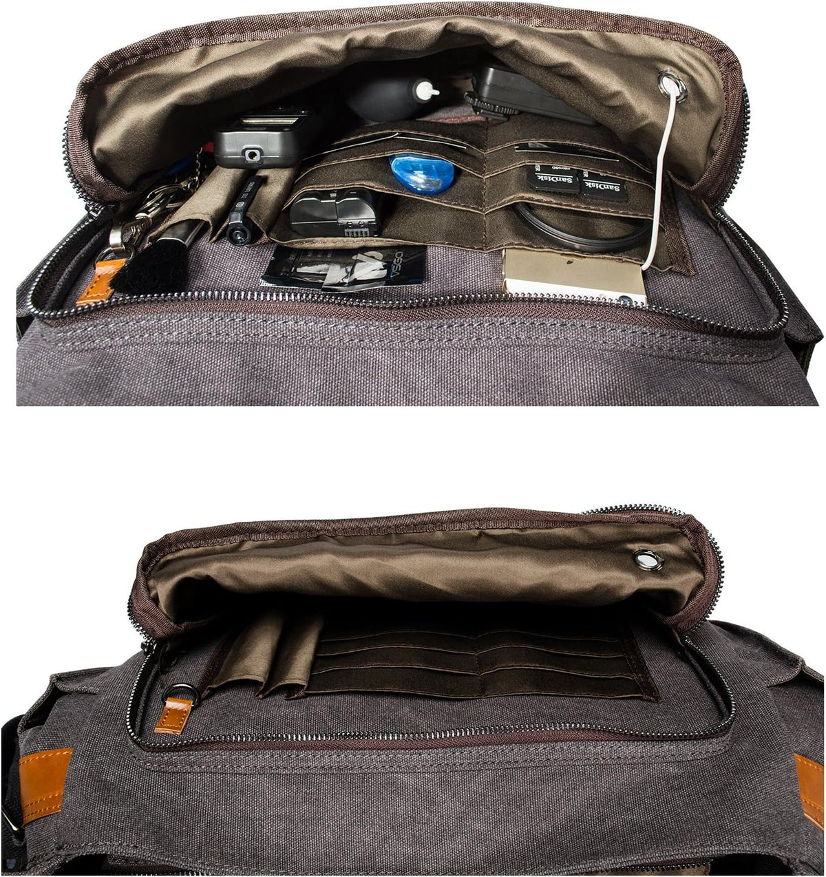 Canvas Messenger Bag with Camera Insert Sleeve U345451