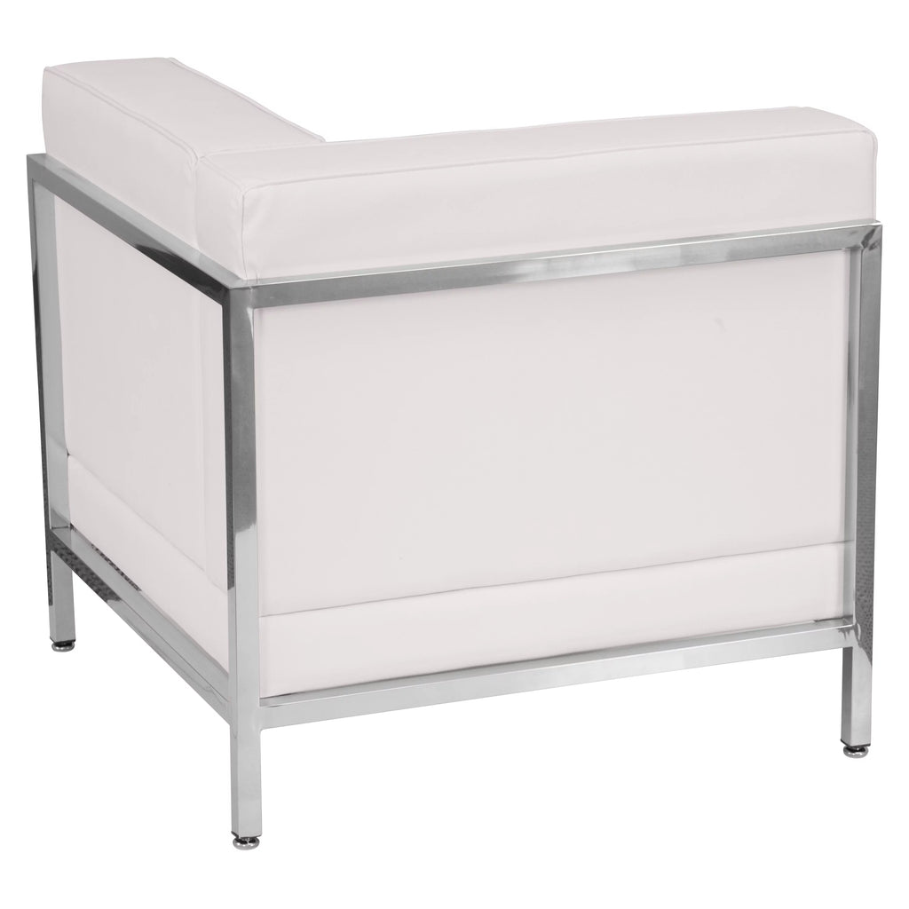 White LeatherSoft Modular Right Corner Chair F77656