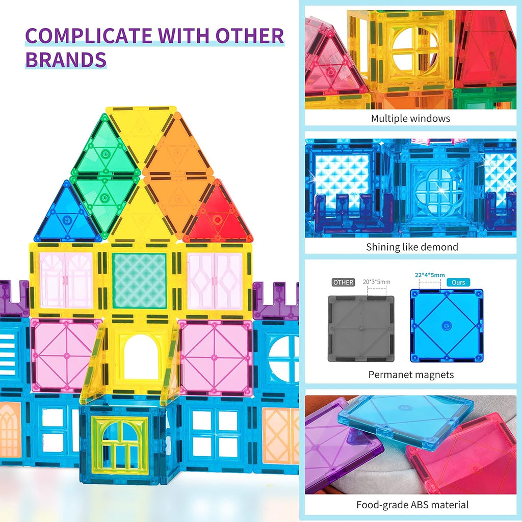 Magnetic Tiles 102Pcs Building Blocks Toy Castle Building Kit M63617