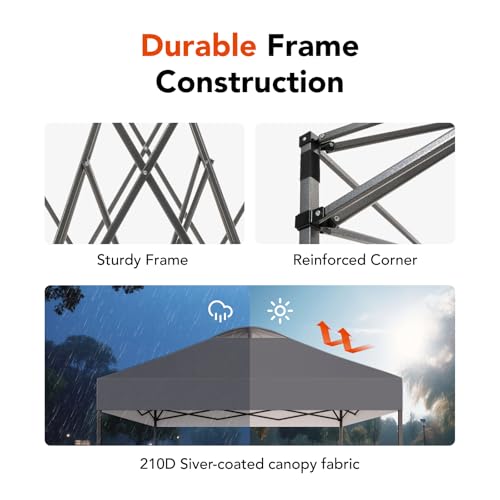 10x10ft Pop Up Canopy Tent with Wheel Cover Bag, White V2147