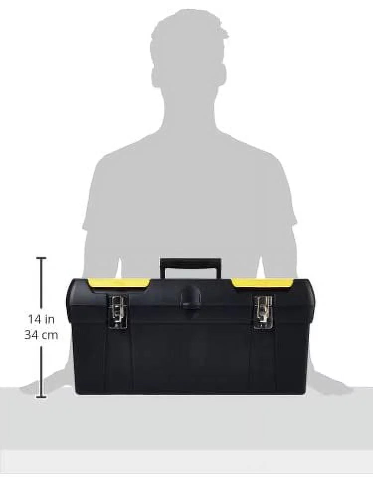 24 In. Metal Latch Tool Box With Tote Tray C390