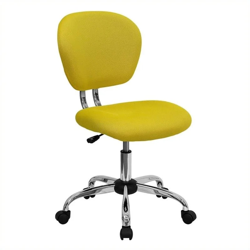 Yellow Mid-Back Mesh Office Swivel Chair N569449
