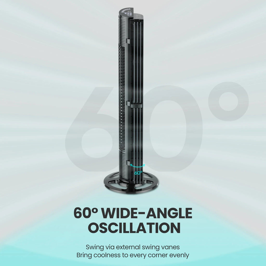 40in Tower Fan with Remote Control, 6 Speeds, Black R15894
