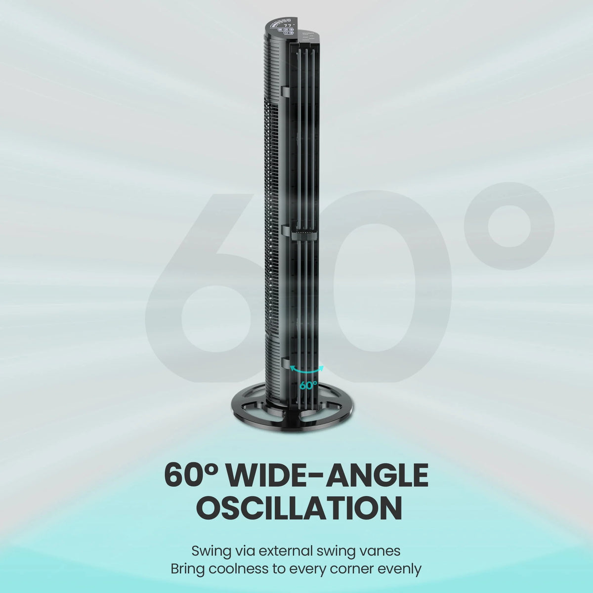 40in Tower Fan with Remote Control, 6 Speeds, Black R15894