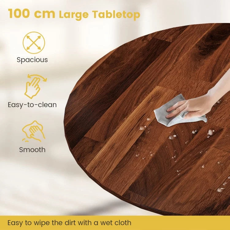Wooden Dining Table with Round Tabletop G119497
