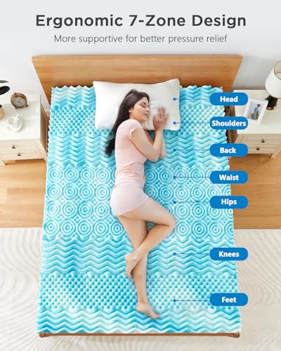 3 Inch 7-Zone Queen Memory Foam Mattress Topper X200845