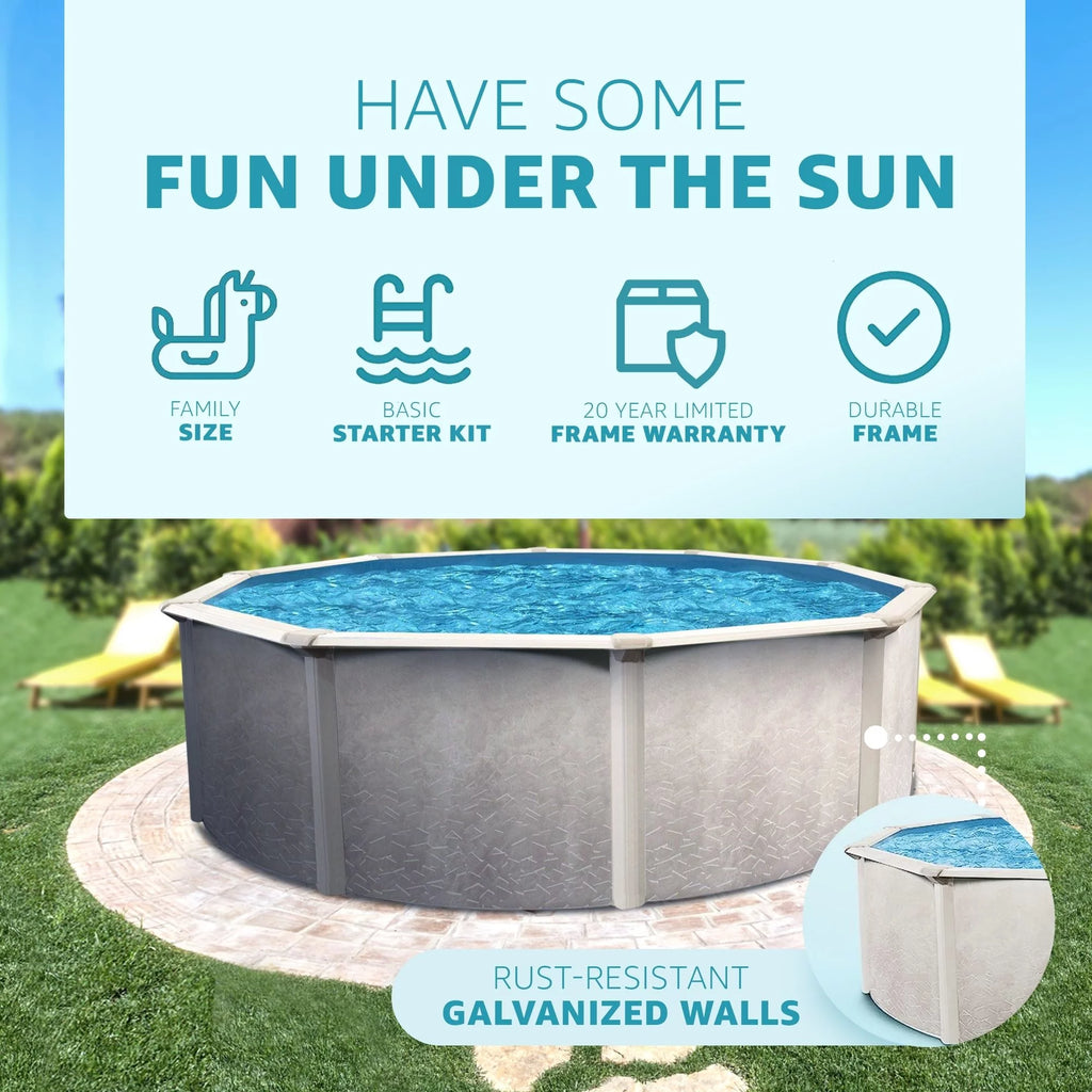 15 Foot x 52 Inch Steel Frame Above Ground Swimming Pool M992067