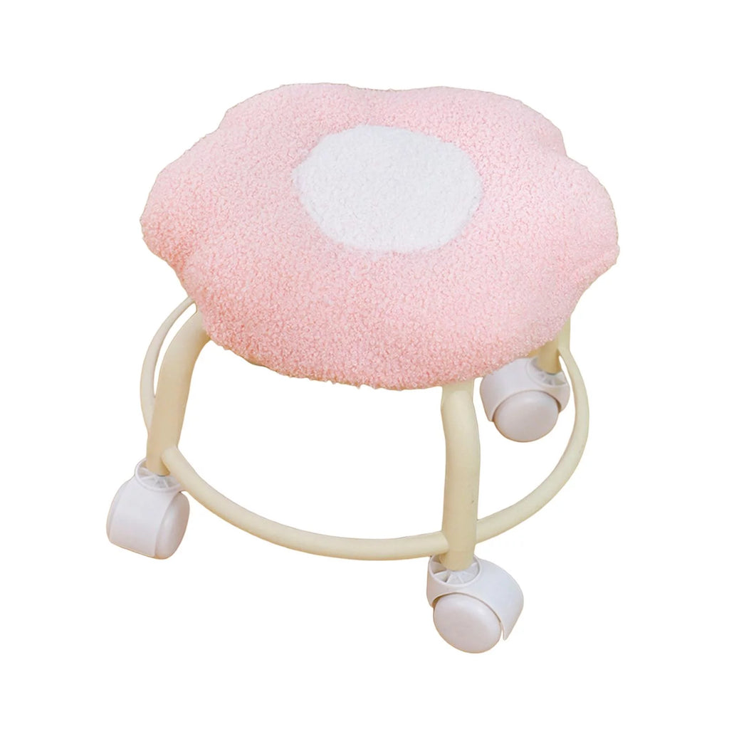 Pink Rolling Swivel Stool Z711
