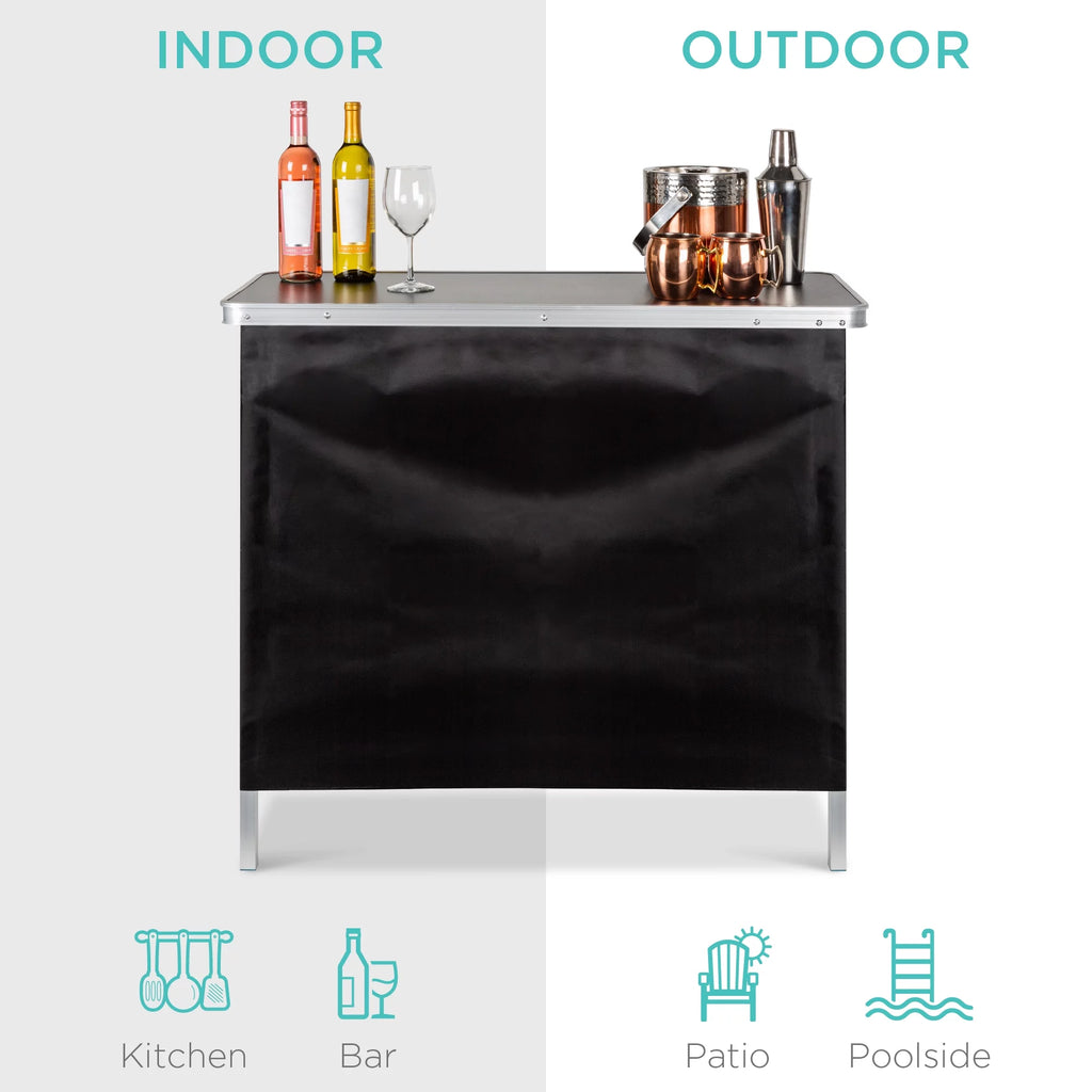 Portable Pop-Up Bar Table with Carrying Case O839863
