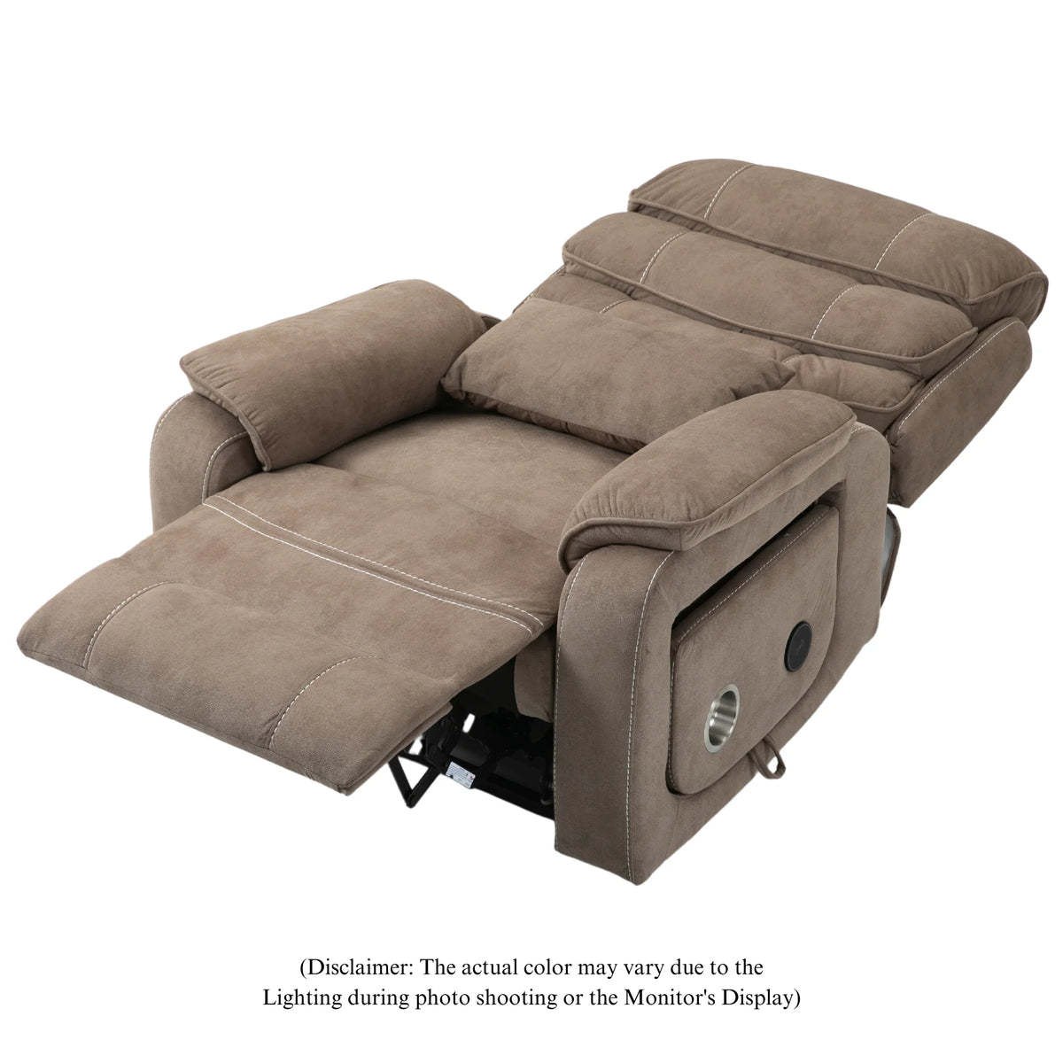 Lay Flat Recliner with Tabletop, Wireless Phone Charger, Cup Holder & Lumbar Pillow, Dual Motor Lift Chair, 400 lbs Capacity G56361