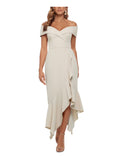 Ivory Off Shoulder Maxi Dress K380190