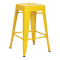 Yellow Steel Backless Barstool, 2-Pack F30626