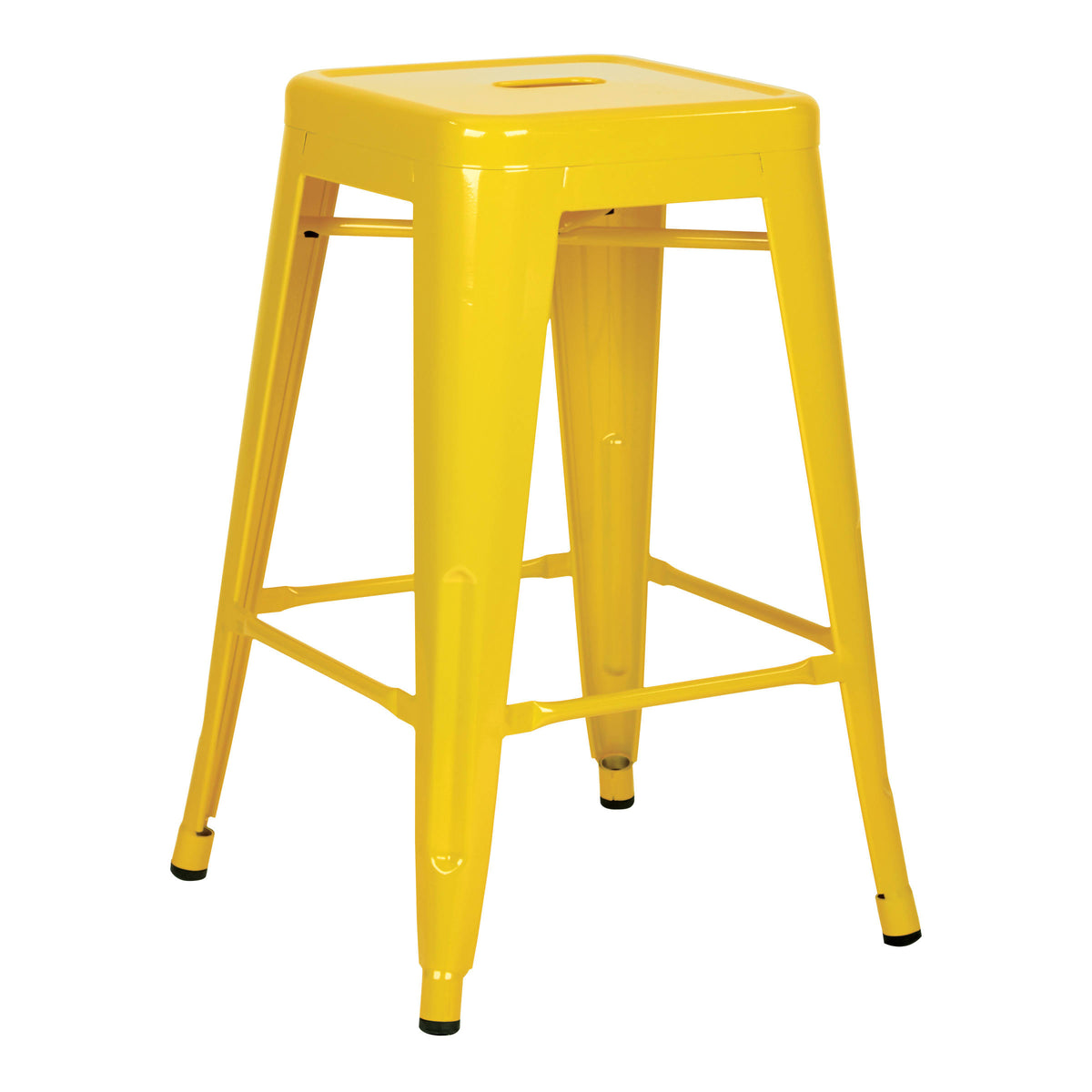 Yellow Steel Backless Barstool, 2-Pack F30626