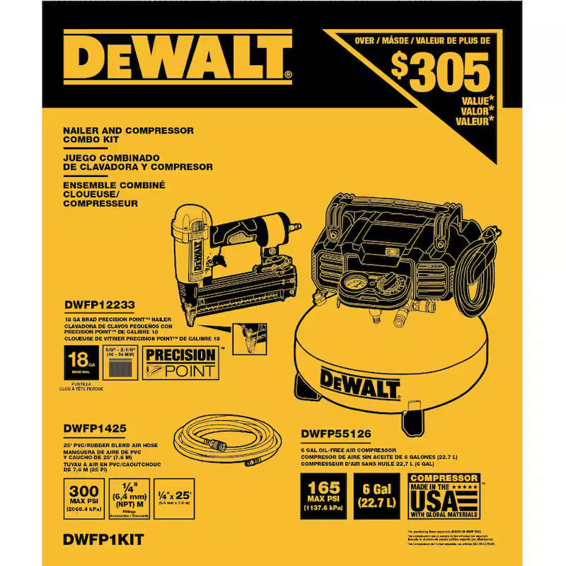 6 Gal. Brad Nailer and Pancake Air Compressor Combo Kit P122138