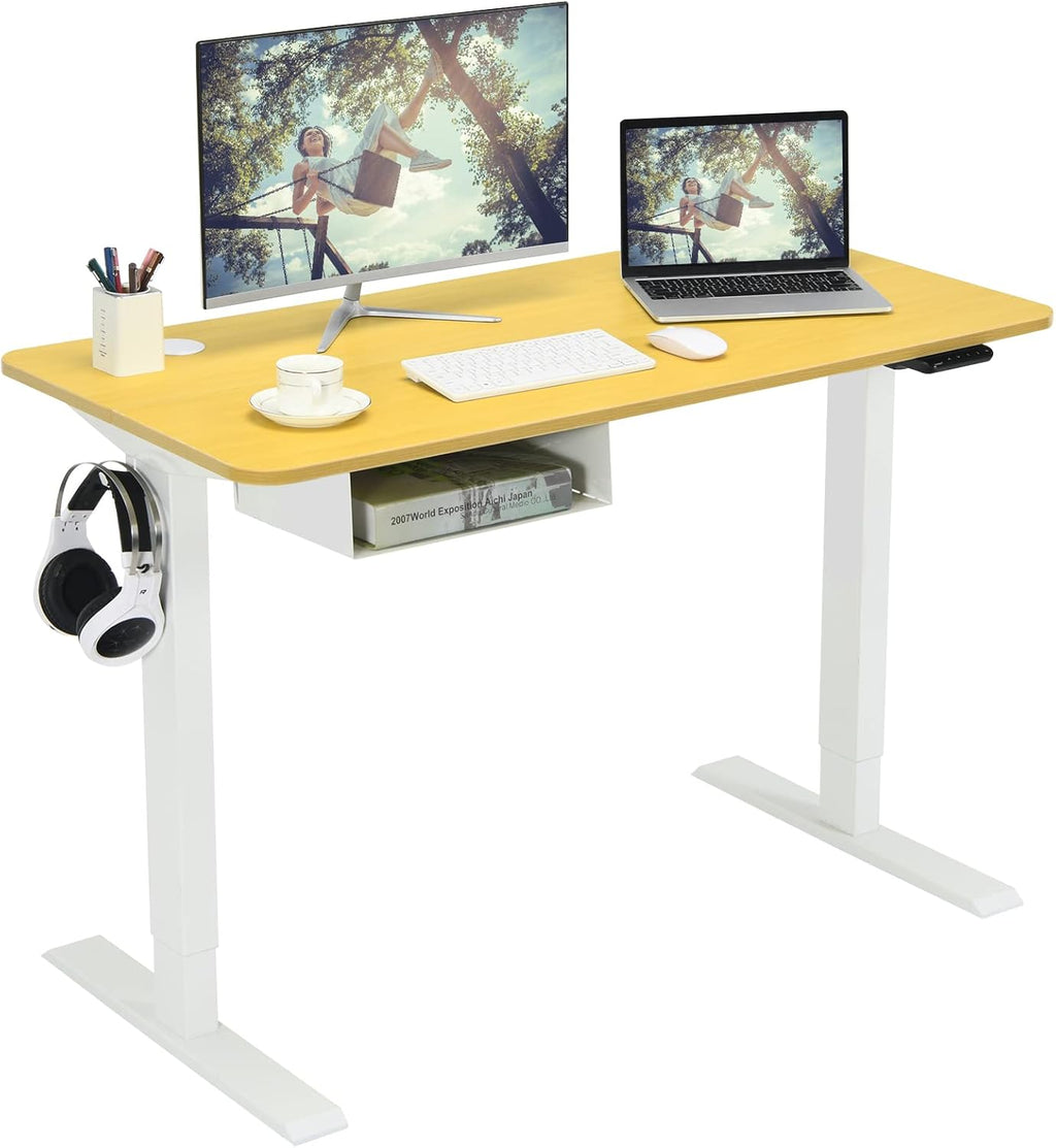 Electric Height Adjustable Standing Desk with USB Port, 48-Inch Sit to Stand Computer Workstation A3308