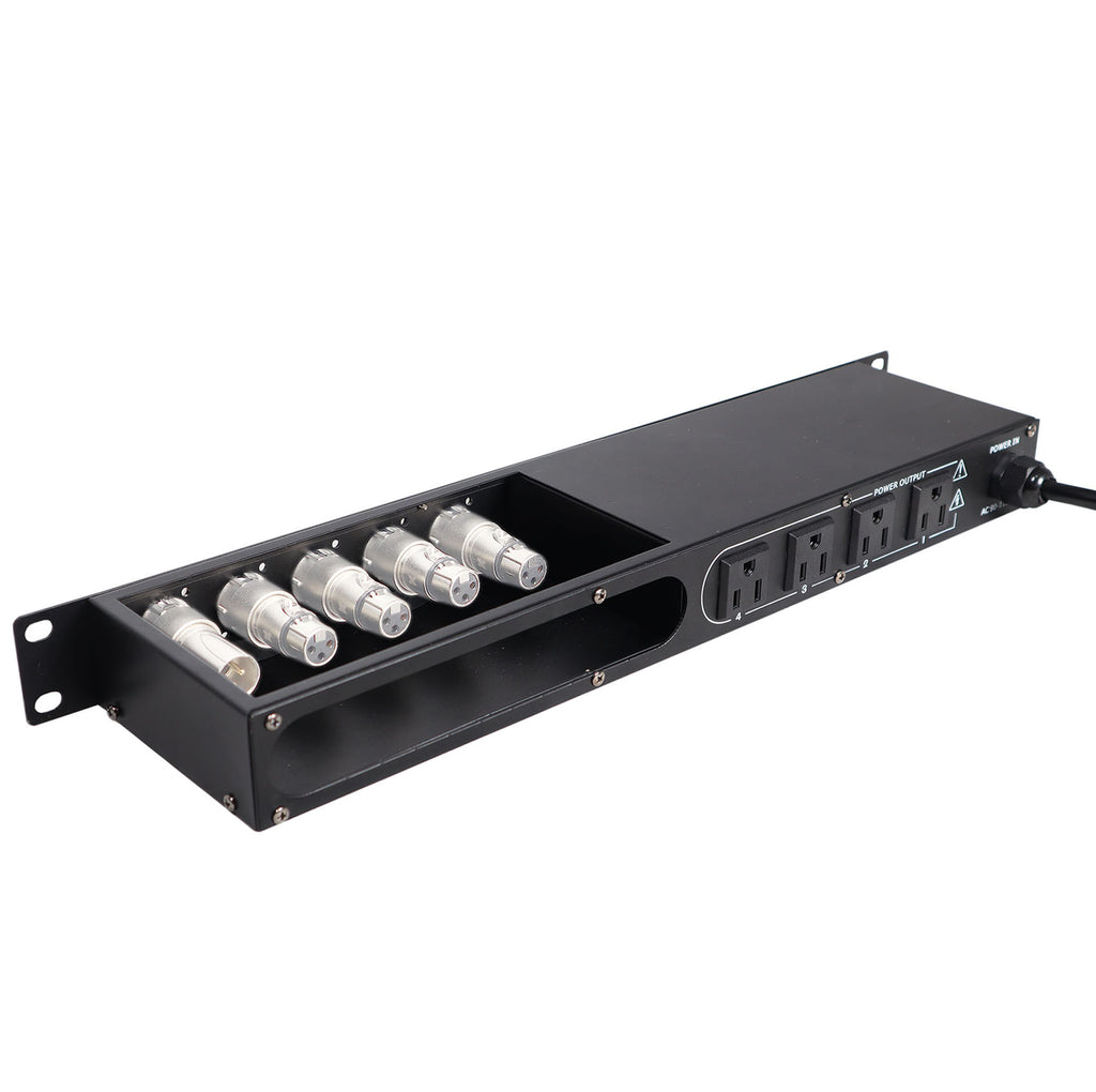 1U 15Amp Circuit 4CH Switch Panel with 2 USB and 5 Punched Space X849768