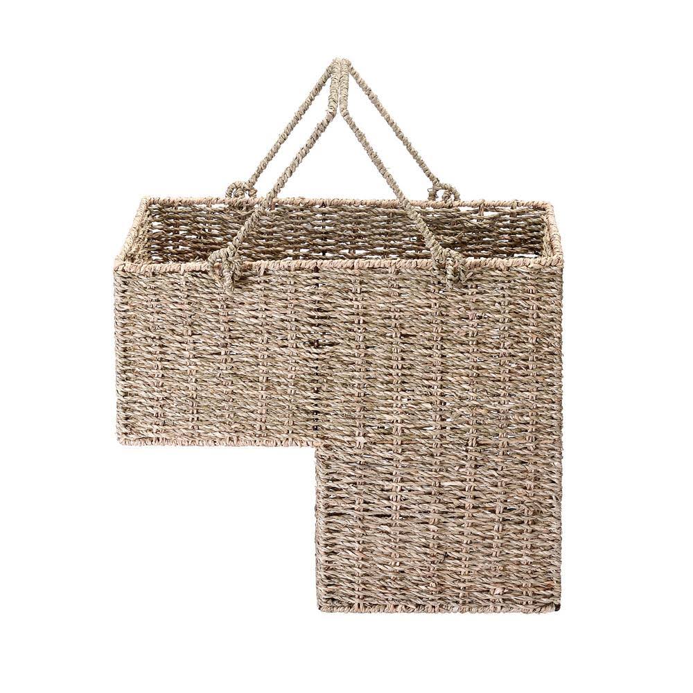 14-inch Wicker Stair Case Basket with Handles C1395