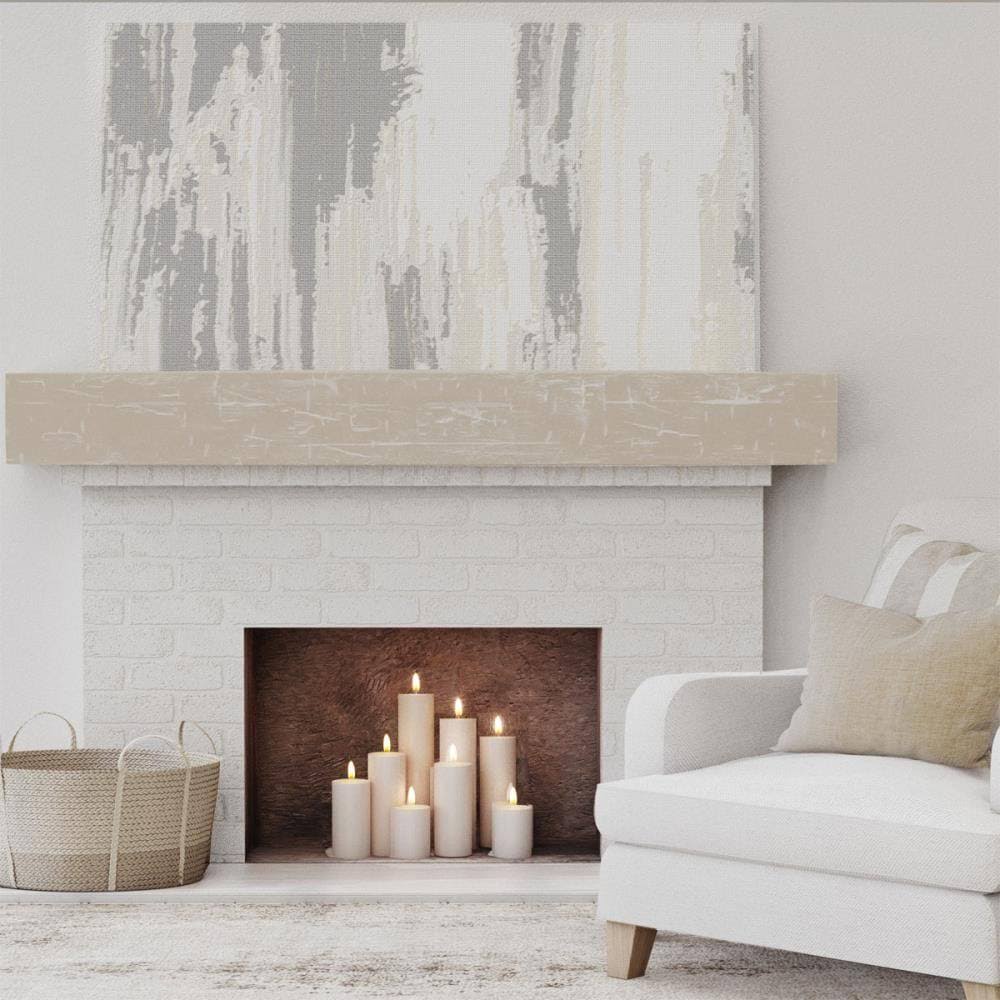 White Washed Faux Wood Fireplace Mantel Y823