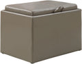 Gray Faux Leather Accent Storage Ottoman R988317
