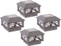 4 Pack Solar Powered 10 Lumen Post Cap Light for 4x4 or 5x5 Posts (Gray) H75643