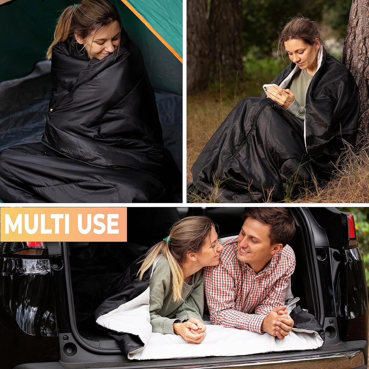 2 Pack Double Camping Sleeping Bag with Pillows J380467
