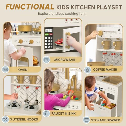 Wooden Play Kitchen with Lights & Sounds I385