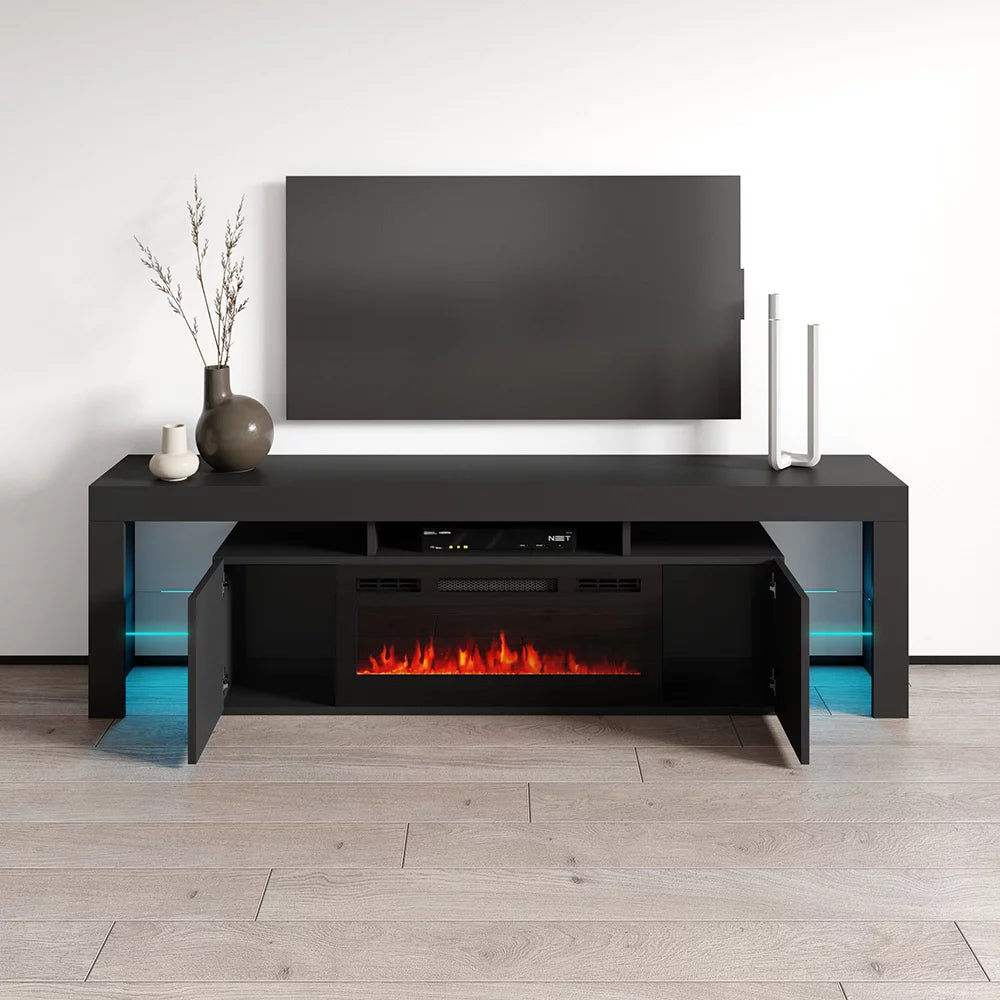 High Gloss Fireplace TV Stand with Storage Cabinets L634018