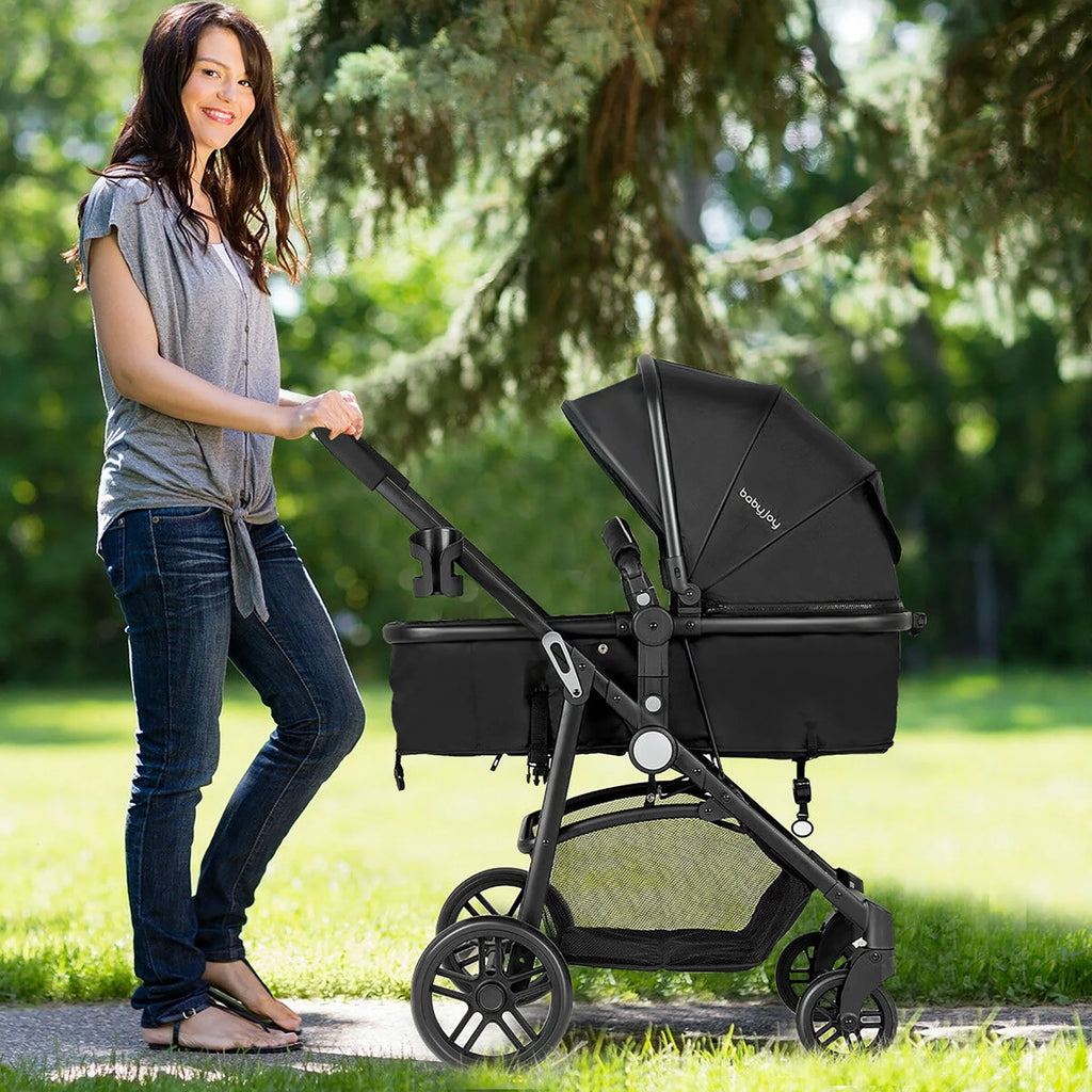 2 In 1 Foldable Baby Stroller Black V6655
