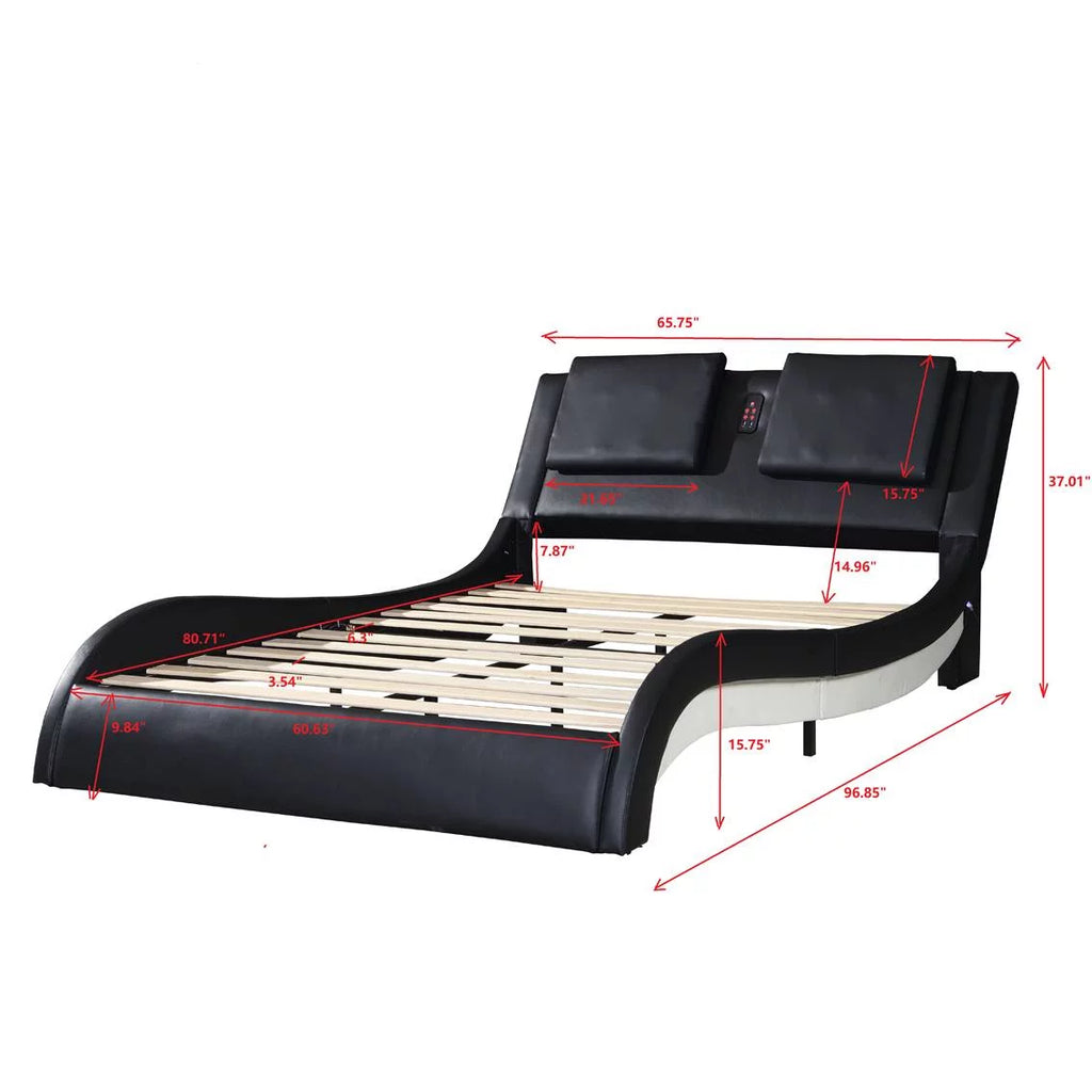 Faux Leather Upholstered Platform Bed Frame Queen K36196