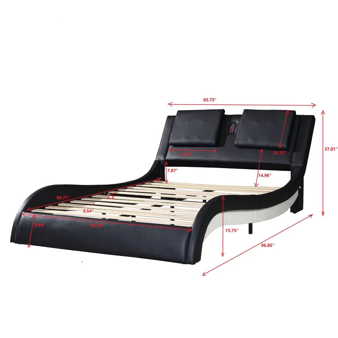 Faux Leather Upholstered Platform Bed Frame Queen K36196