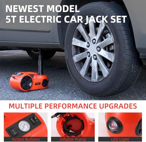 5 Ton 12V Electric Hydraulic Car Jack Kit with Impact Wrench and Tire Inflator Pump P564574