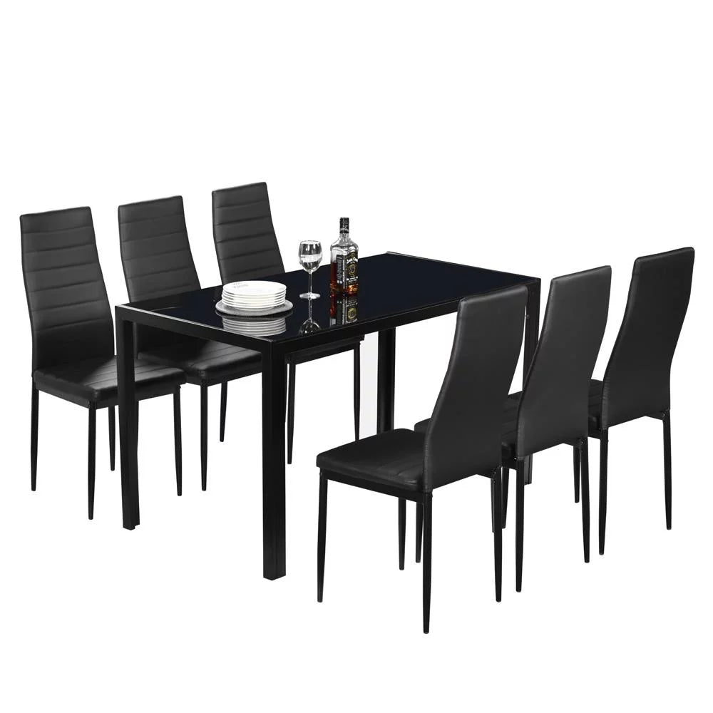 7 Pcs Dining Table Set with 6 Chairs A44993