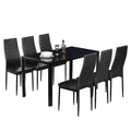7 Pcs Dining Table Set with 6 Chairs A44993