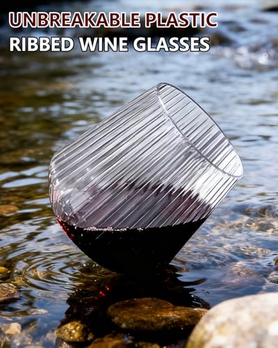 24 Pack 10 OZ Clear Plastic Wine Glasses with Stem X4862